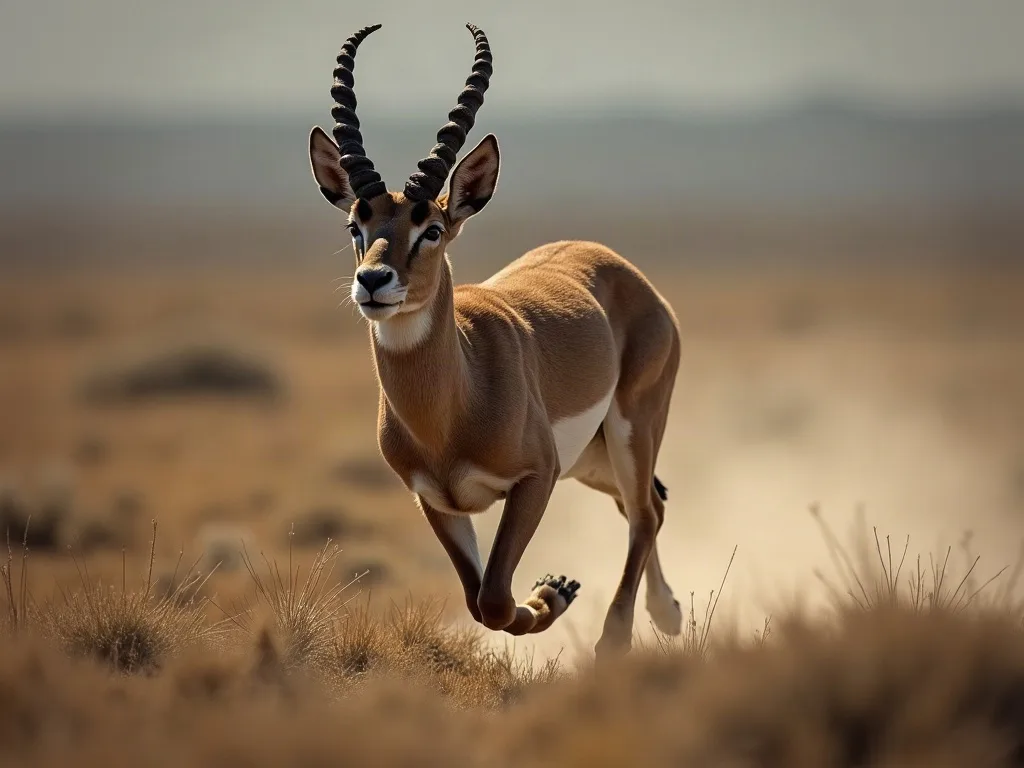 Le pronghorn garde le dos parfaitement horizontal en course: c'est le marqueur visuel d'un coureur de fond, là où le guépard casse sa ligne à chaque foulée.