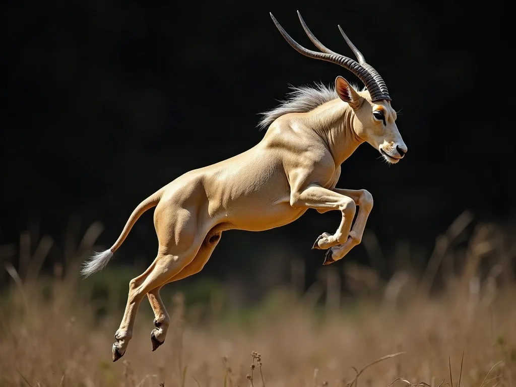 Ce saut raide, appelé stotting, n'est pas une fuite: le springbok signale au prédateur qu'il est en pleine forme et que la poursuite sera perdue d'avance.