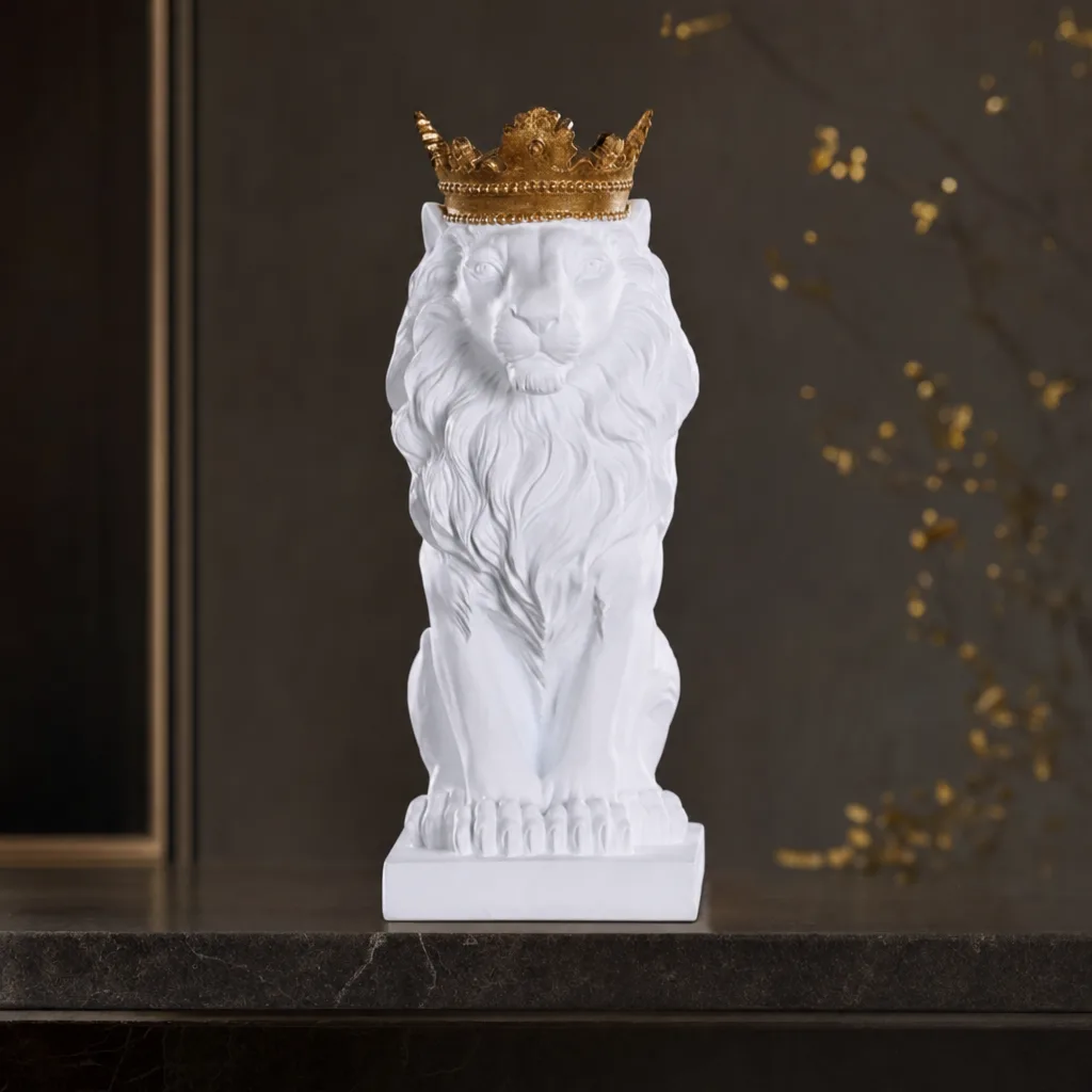 Statue Lion Blanc