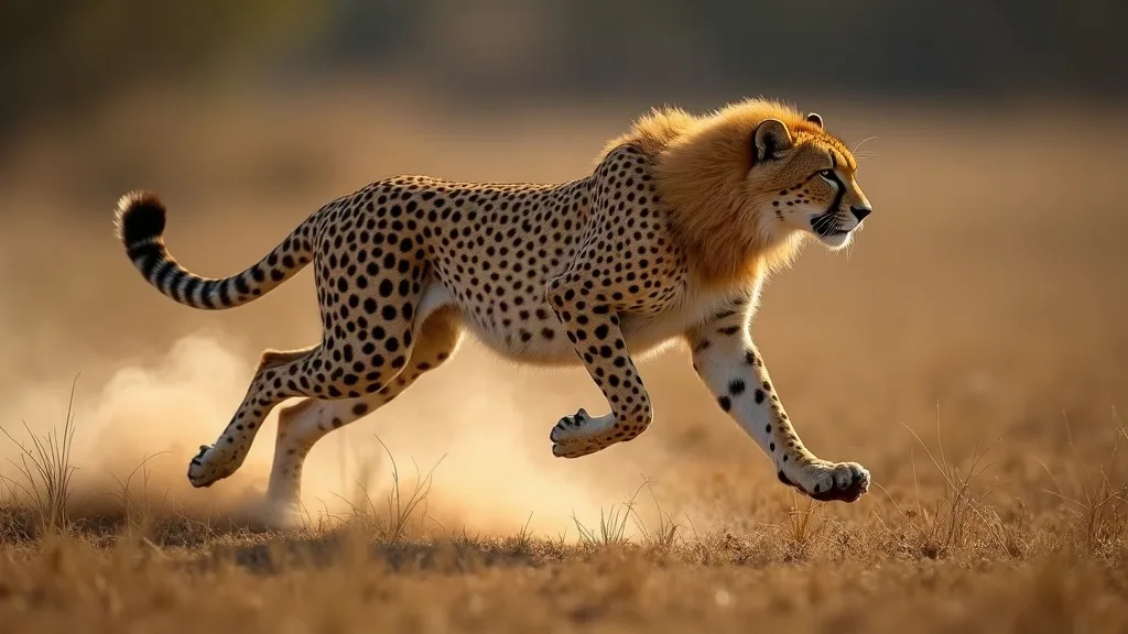 Je regarde toujours la colonne vertébrale sur ce type d'image: c'est son amplitude, pas la longueur des pattes, qui donne au guépard ses foulées de 8 mètres.