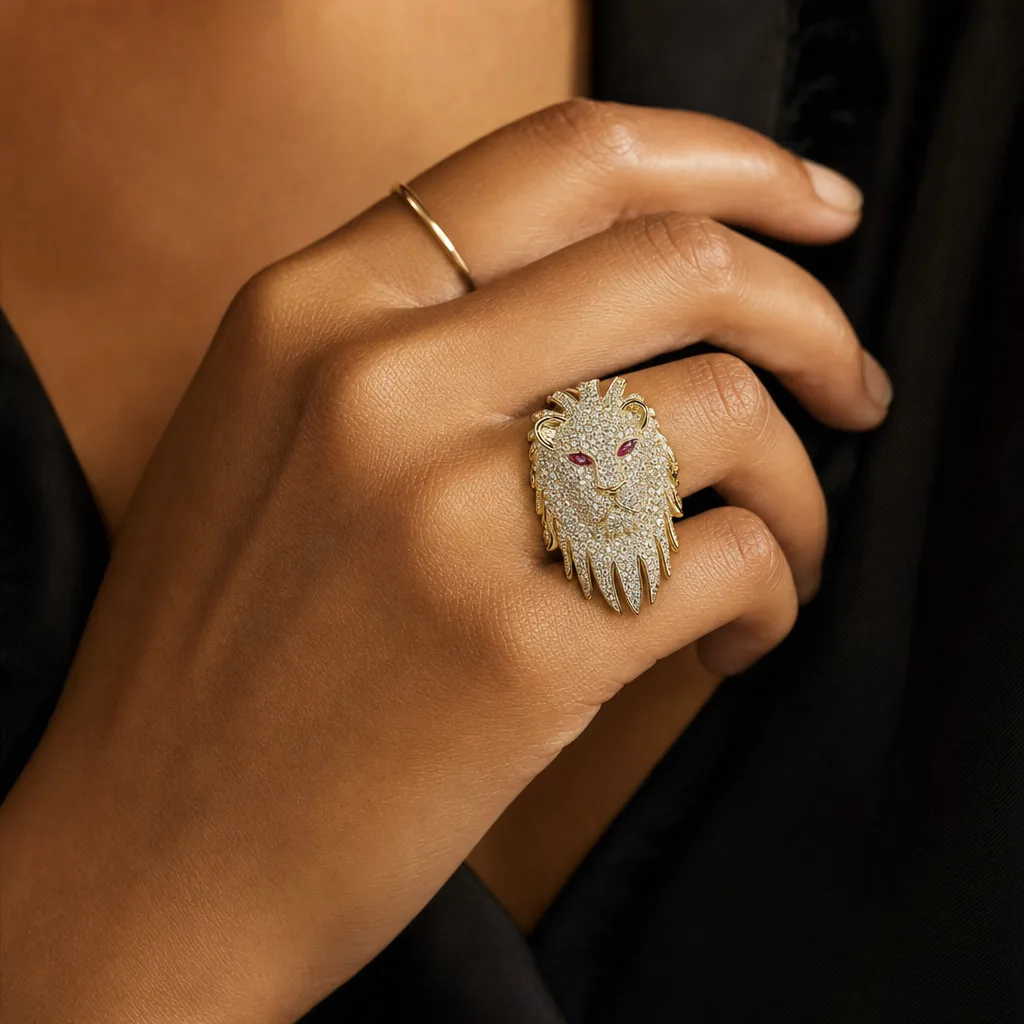 Bague Tête de Lion Noblesse Femme