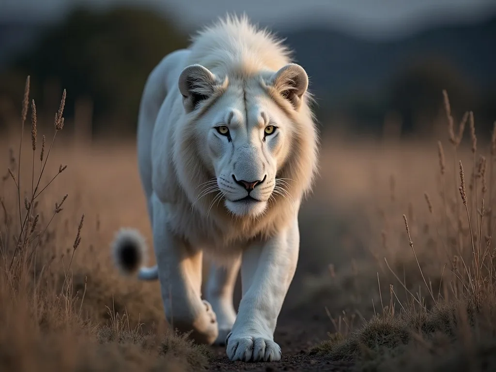 En herbe sèche, le pelage clair se repère à des centaines de mètres: c'est pourquoi ces lions chassent surtout de nuit.