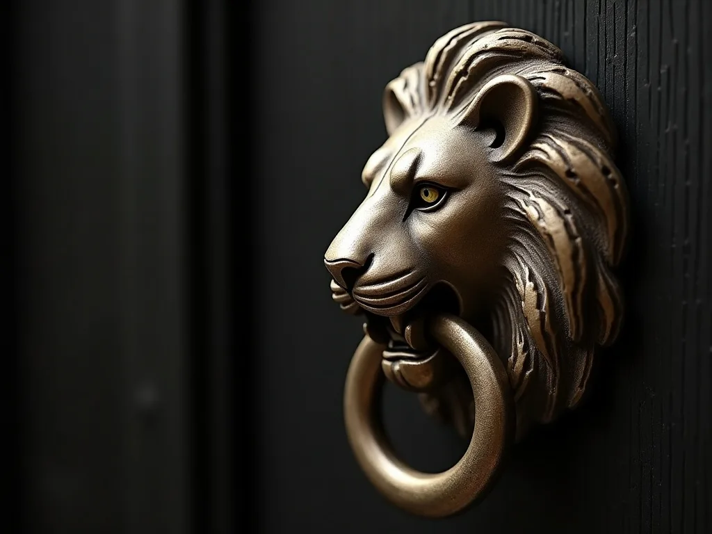Le heurtoir en tête de lion n'est pas décoratif: il marque un seuil et il garde une porte. C'est le rôle historique du motif.