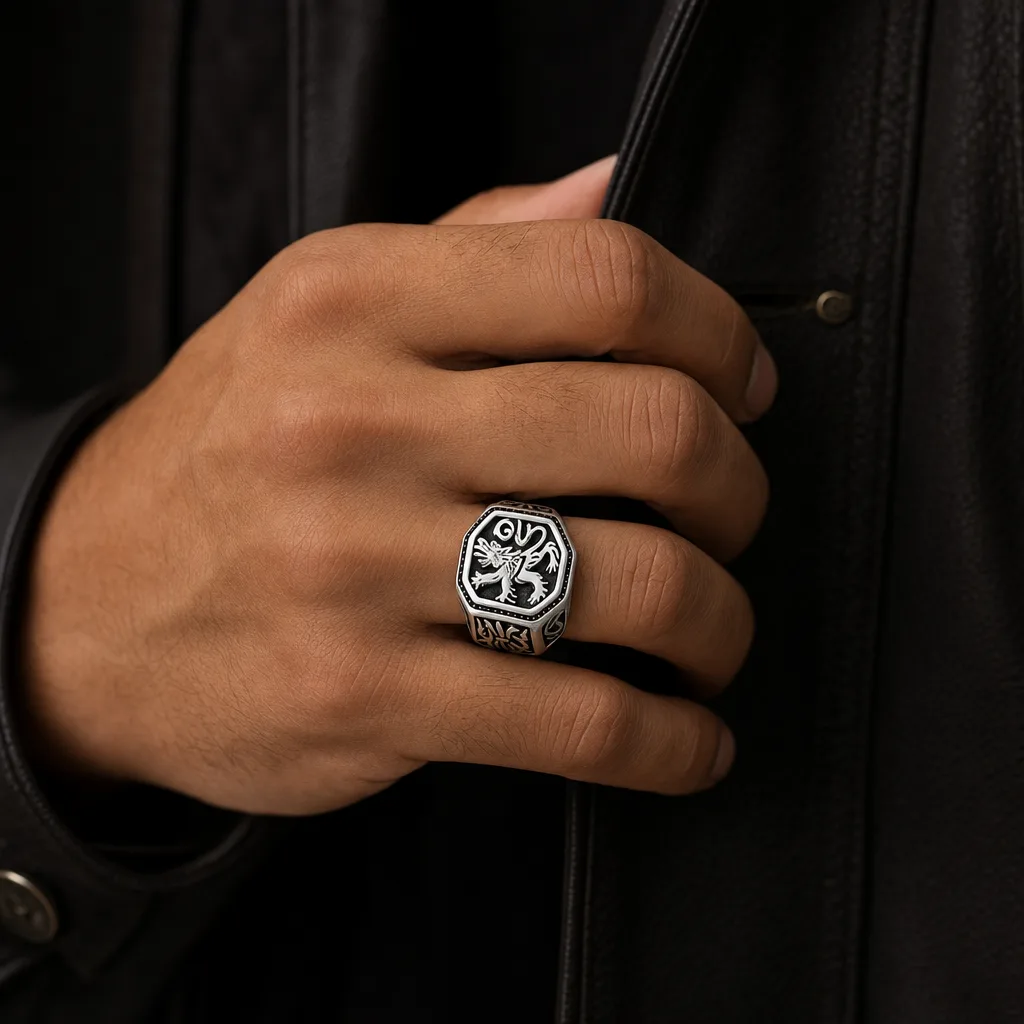 Bague Tête de Lion Animal Symbolique