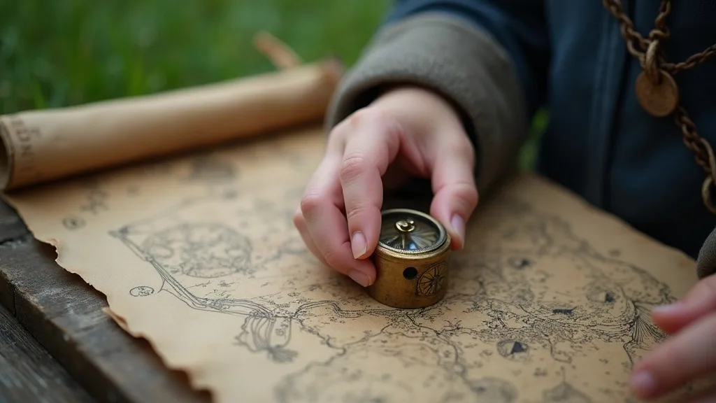 Associer une boussole et une carte tracée à la main donne un rôle actif à l'enfant qui mène le groupe pendant la chasse au trésor.