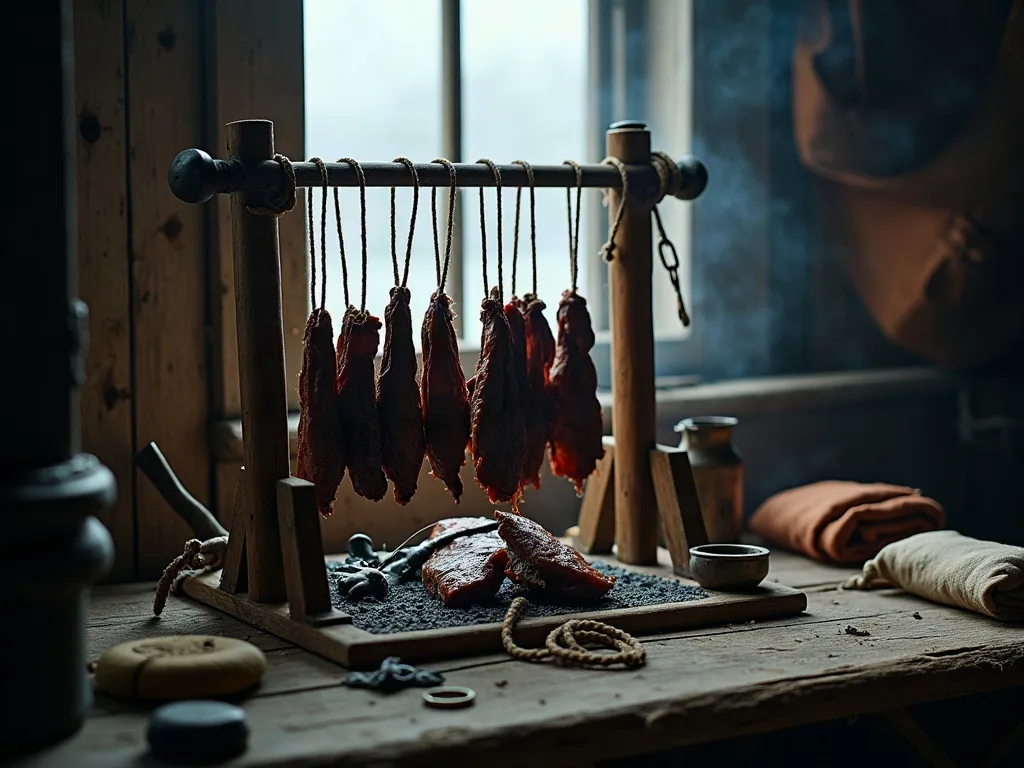 Le boucan: une grille de bois au-dessus d'un feu lent, d'où vient le mot boucanier, bien avant tout usage maritime.