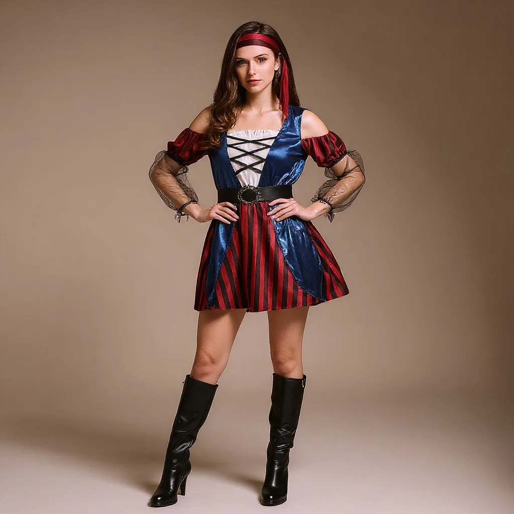 Déguisement Pirate Femme Rouge